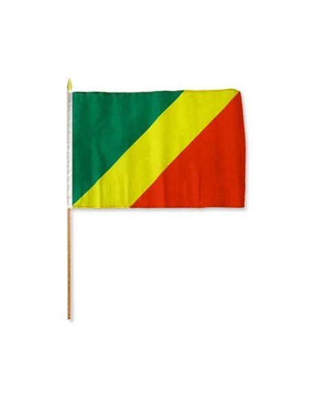 Congo Republic 12" x 18" Mounted Flag