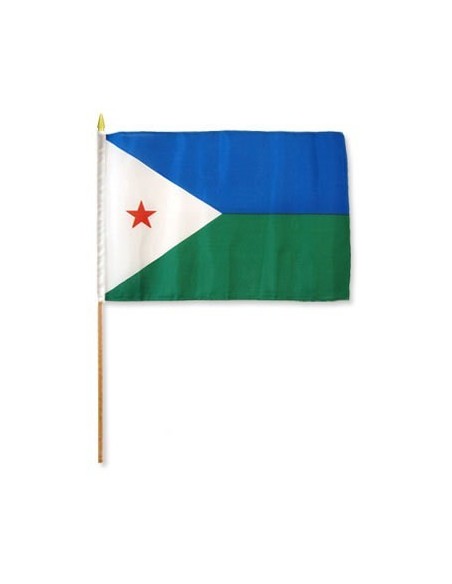 Djibouti 12" x 18" Mounted Flag