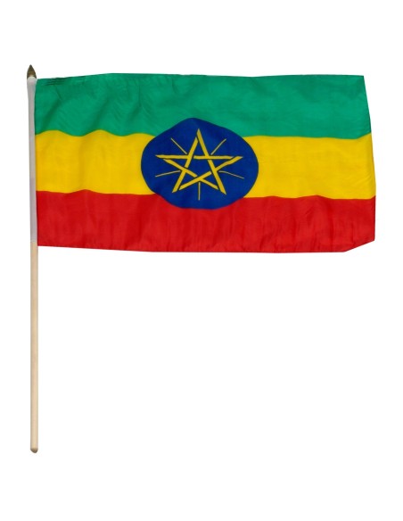 Ethiopia 12" x 18" Mounted Flag