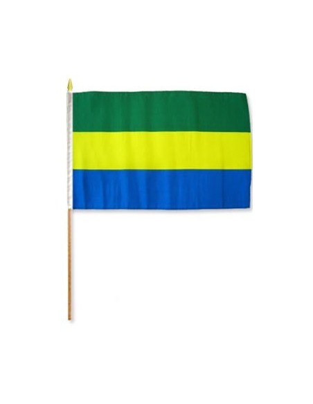 Gabon 12" x 18" Mounted Flag