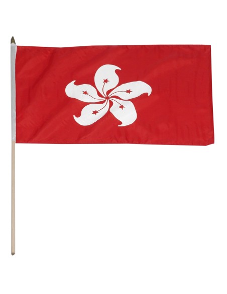 Hong Kong 12" x 18" Mounted Flag