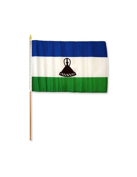 Lesotho 12" x 18" Mounted Flag