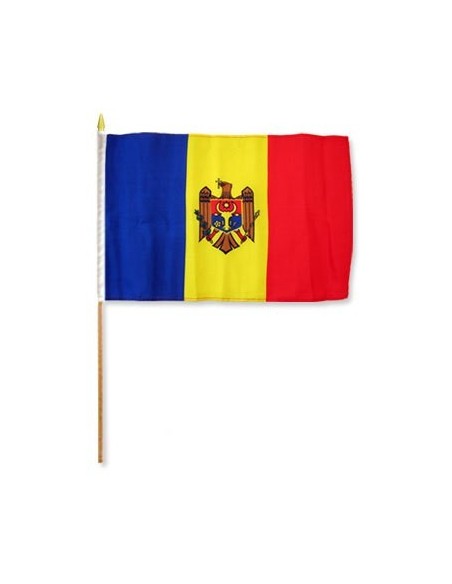 Moldova 12" x 18" Mounted Flag