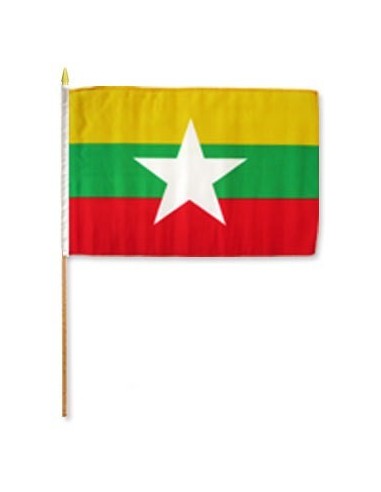 Myanmar Mounted Flag 12" x 18"| Buy Online Now