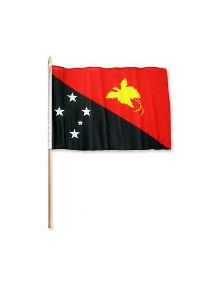 Papua-New Guinea 12" x 18" Mounted Flag