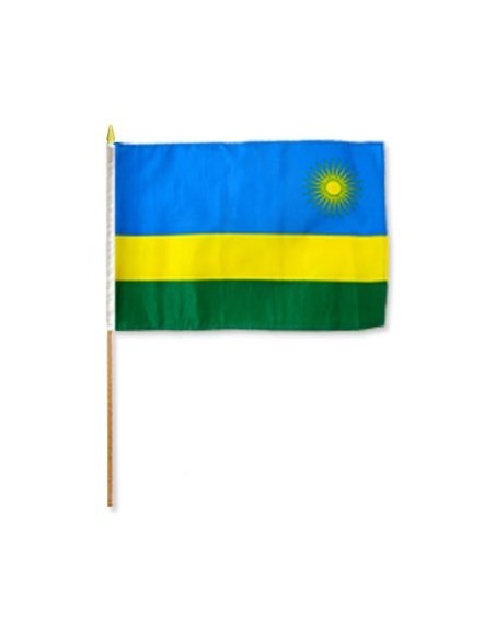 Rwanda 12" x 18" Mounted Flag