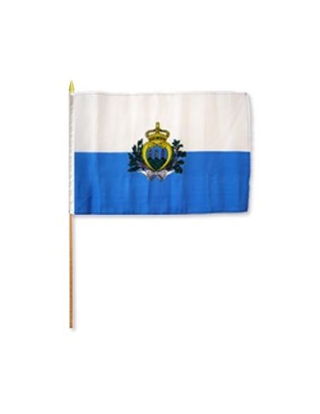 San Marino 12" x 18" Mounted Flag