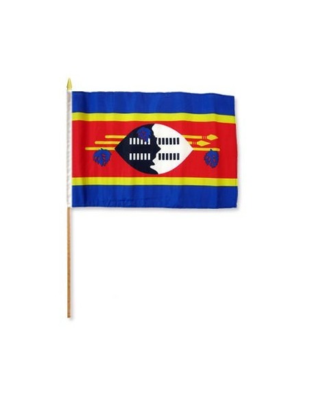 Swaziland 12" x 18" Mounted Flag