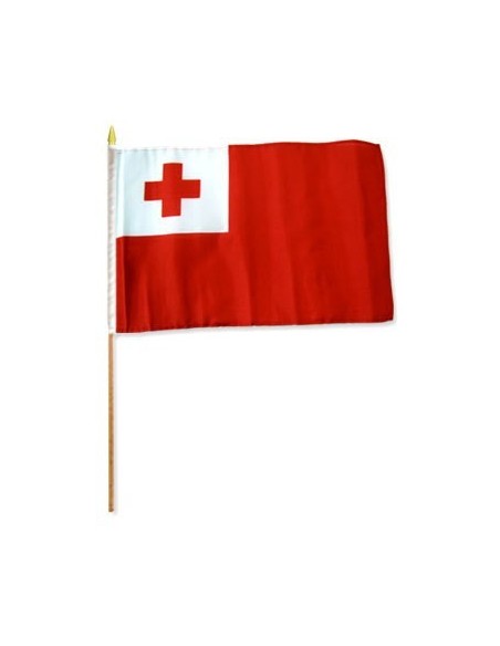 Tonga 12" x 18" Mounted Flag