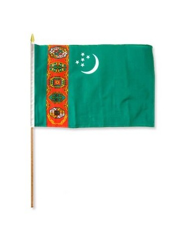 Turkmenistan Mounted Flag 12" x 18"| Buy Online Now