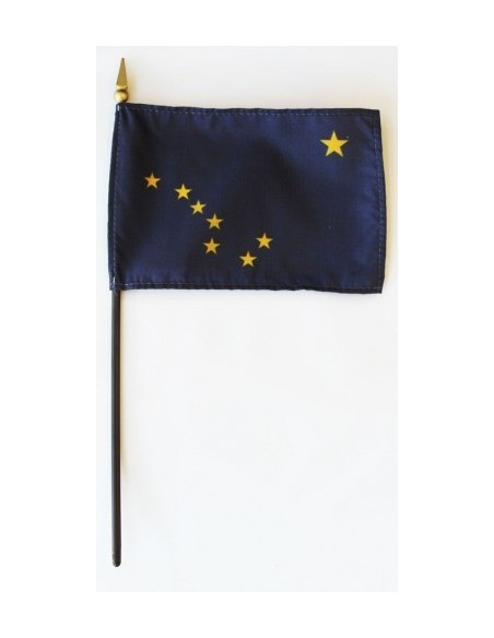 Alaska 4" x 6" Mounted Flags