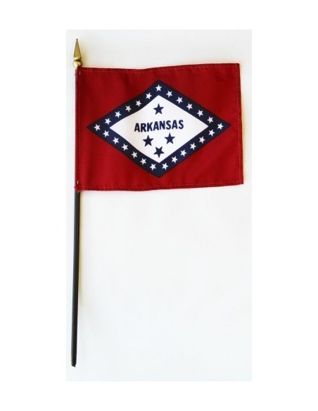 Arkansas 4" x 6" Mounted Flags