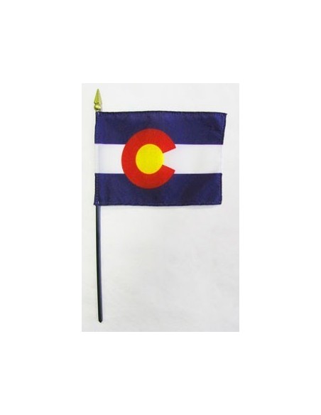 Colorado 4" x 6" Mounted Flags