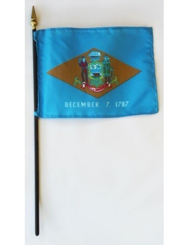 Delaware 4" x 6" Mounted Flags | Buy Online