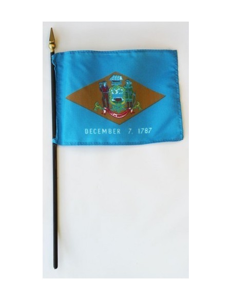 Delaware 4" x 6" Mounted Flags