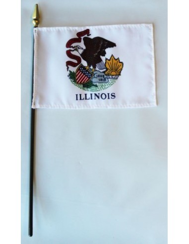 Illinois 4" x 6" Mounted Flags | Buy Online