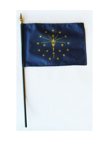 Indiana 4" x 6" Mounted Flags