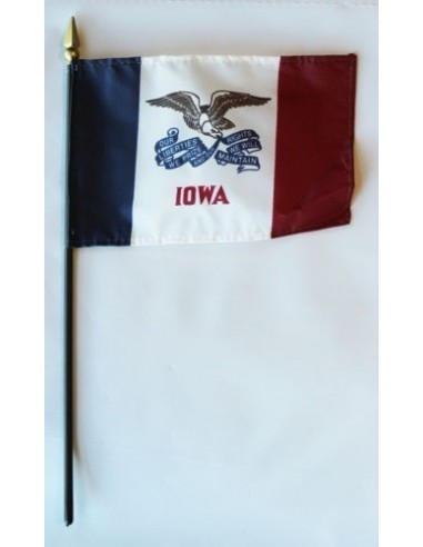 Iowa 4" x 6" Mounted Flags | Buy Online