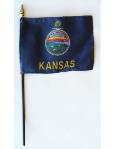 Kansas 4" x 6" Mounted Flags | Buy Online