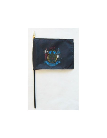 Maine 4" x 6" Mounted Flags