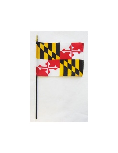 Maryland 4" x 6" Mounted Flags