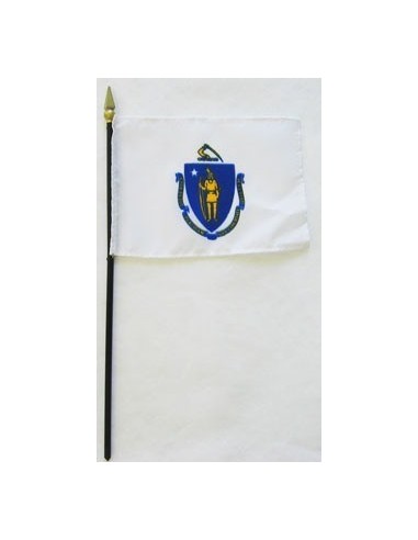 Massachusetts 4" x 6" Mounted Flags | Buy Online