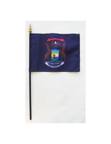 Michigan 4" x 6" Mounted Flags | Buy Online