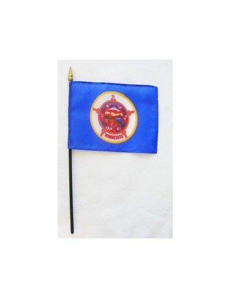 Minnesota 4" x 6" Mounted Flags