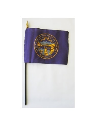 Nebraska 4" x 6" Mounted Flags | Buy Online