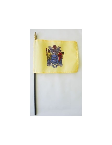 New Jersey 4" x 6" Mounted Flags