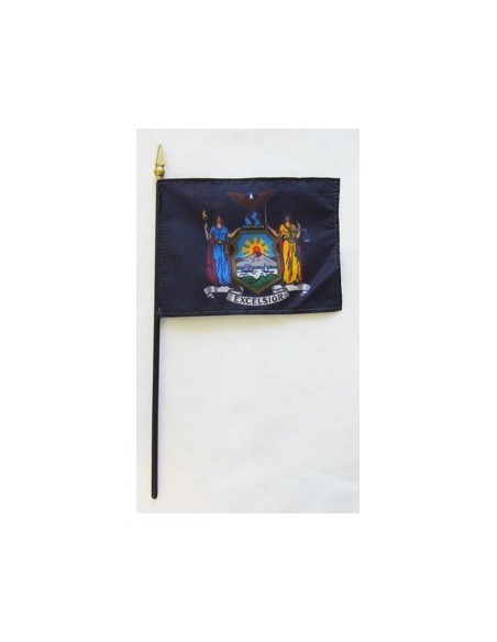 New York 4" x 6" Mounted Flags