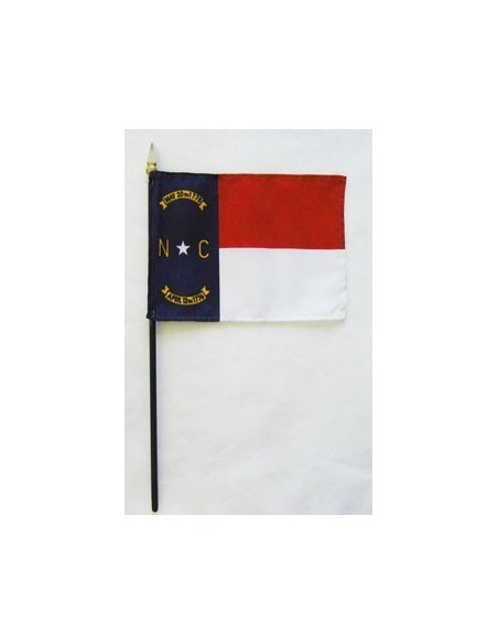 North Carolina 4" x 6" Mounted Flags