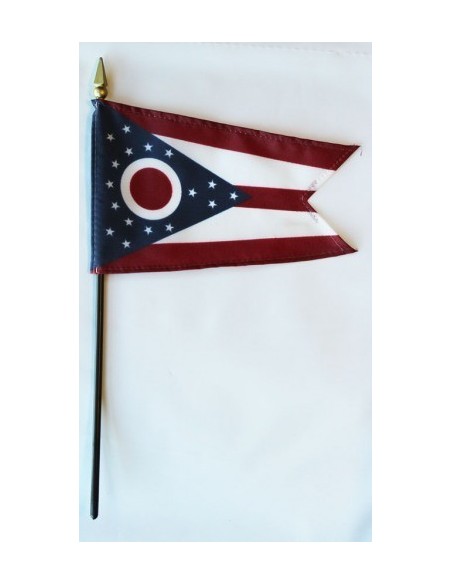 Ohio 4" x 6" Mounted Flags