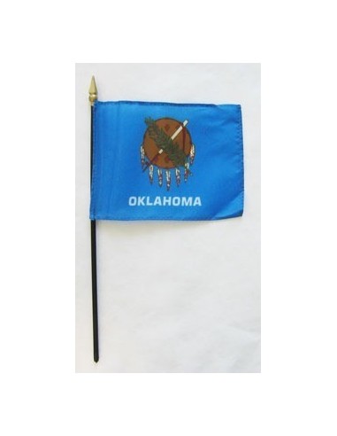 Oklahoma 4" x 6" Mounted Flags | Buy Online