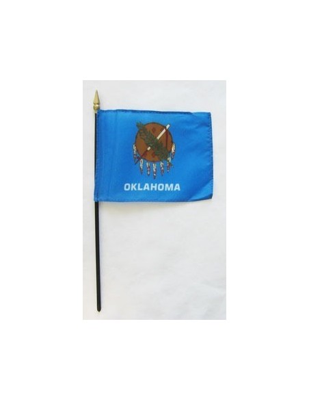 Oklahoma 4" x 6" Mounted Flags