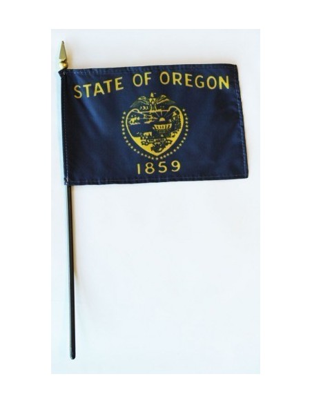 Oregon 4" x 6" Mounted Flags