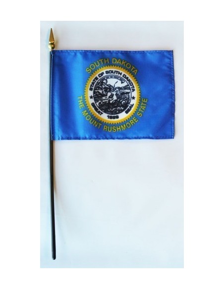 South Dakota 4" x 6" Mounted Flags