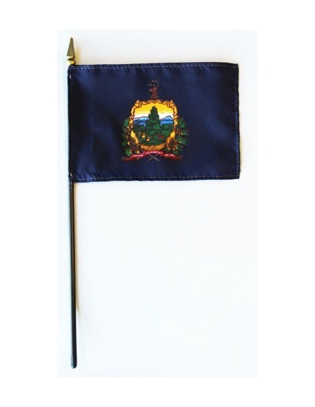 Vermont 4" x 6" Mounted Flags