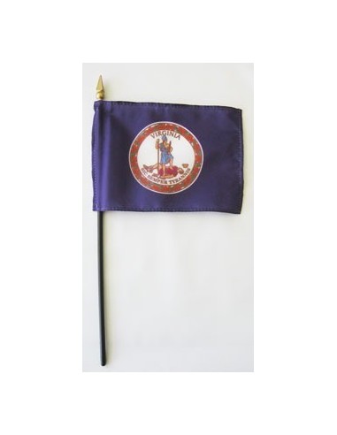 Virginia 4" x 6" Mounted Flags | Buy Online