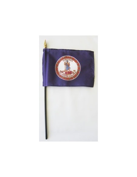 Virginia 4" x 6" Mounted Flags