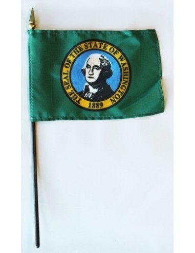 Washington 4" x 6" Mounted Flags | Buy Online