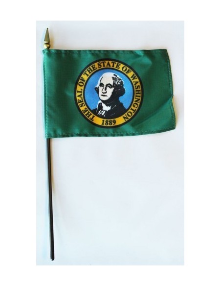 Washington 4" x 6" Mounted Flags