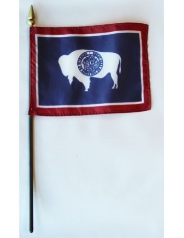 Wyoming 4" x 6" Mounted Flags | Buy Online