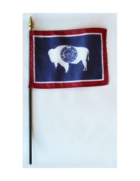 Wyoming 4" x 6" Mounted Flags